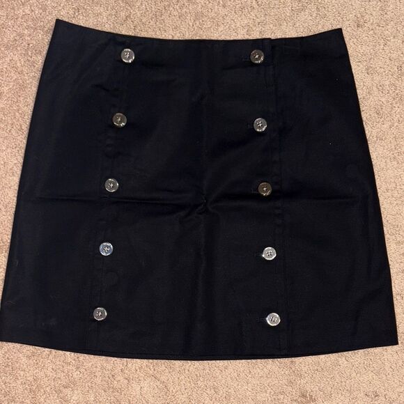 MICHAEL Michael Kors Black Button-Front Mini Skirt Size 8 NWT - Picture 1 of 5
